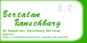 bertalan ranschburg business card